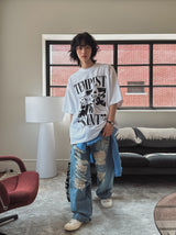 Funky Damage Wide Denim Pants