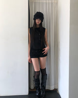 Mihyu High-Neck Button Vest