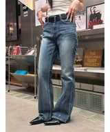 Blue washing boots cut pants