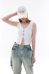 CINDY SLEEVELESS TOP SET / WHITE