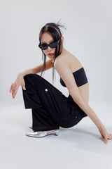 multi layered pants_ black