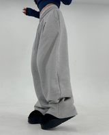 (SIZE OPTION♥/FLEECE🔥) プリーツメイドトレーニングエラスティックウエストロングパンツ