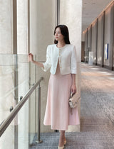 Luman Three Quarter Crop Tweed Jacket