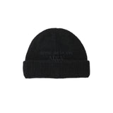 24FW BASIC LOGO LABEL POINT BEANIE BLACK