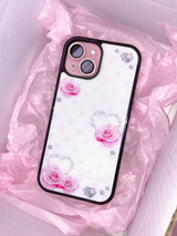 Heart hime rose phone case - black glass - standard(non-magsafe)