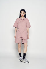 25SS オーバーサイズリップストップショートパンツ ダークピンク