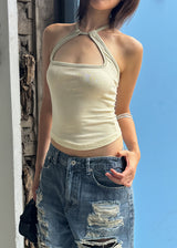 SQUARE HALTER SLEEVELESS (4color)