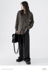 Japanese-style retro loose long-sleeved floral shirt