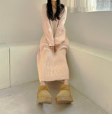 🧈🧸👼🏻🥖🥐 バタークリームフリースリーズフィットニットドレス - 3 COLOR