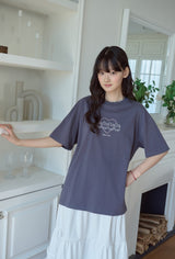 26SS★ Cat's Heart Chain Embroidery Short Sleeve Tee