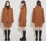 FAUX SUEDE STUDS JACKET [BROWN]
