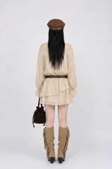 ARCADIAN SHEER BELTED DRESS