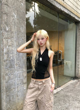 ジップアップノースリーブ