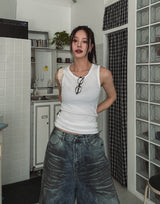 [U-BASIC] Basic U-neck Merryyas Ribbed Sleeveless