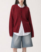 (UNISEX)ウールブレンド ニット カーディガン