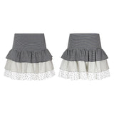 Marine Dot Stripe Tiered Skirt 232742928