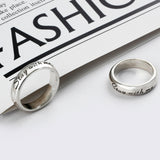 SVR-602 Silver 925 Lettering Stay with me Unisex Couple Friendship Ring