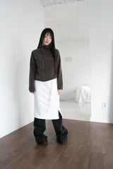 neck 3 Button fluffy hood zip-up(3colors)