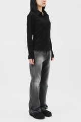 (W) Slit Flare Denim