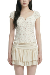 Rose Flower Frill Blouse
