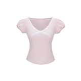 BACK RIBBON PUFF TEE [PINK]