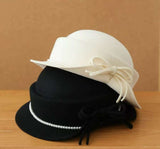 Wool Ribbon Bonnet Hat