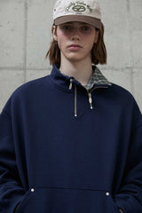 Double zipper high-neck sweatshirt