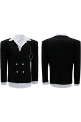 Striped Cinched Waist Blazer