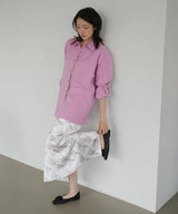 Cotton Roll-up Oversized Shirts - Pink