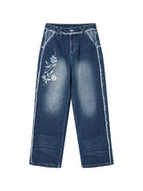 RAW CUT DENIM PANTS (WASHED BLUE)