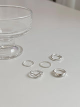 [5 set] Bold Twist Ring Set 