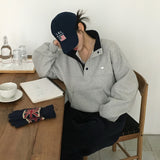 [BELLIDE MADE] ルーズフィットカラーリングプラケットトレーナー