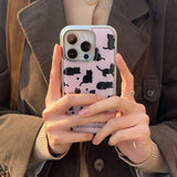 beloved cat silver frame case (pink dot)