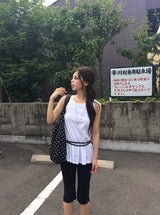 インス ポケット スリット コットン カプリ パンツ