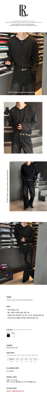 [F/W] Tassel cutting shirts jacket(2color)