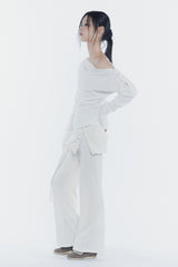 RUBY HOOK LAYERED PANTS cream