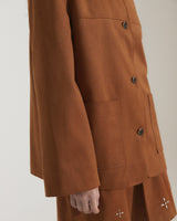 FAUX SUEDE STUDS JACKET [BROWN]