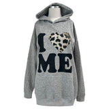I♥ME アバントフィット レオパードシンボル ロングスリーブ パーカー (2 colors)
