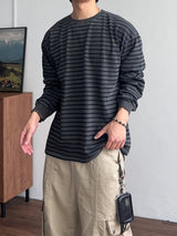 Muted Stripe Pigment T-Shirt (3color) (No.1004)