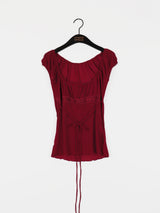 Psyche strap off-shoulder puffed blouse