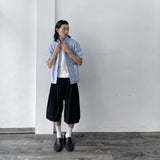 Snap-Button Wide Shorts