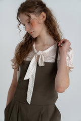 Dot button blouse_ivory