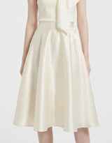 [PRE- FALL] [ATELIER] Adeline Satin Flare Midi Skirt Ivory