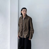 Mist Brown Zip Shirt Jacket