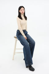 MID WAIST SLIM WIDE LEG DENIM code 26019