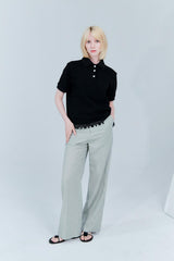 Lace polo shirt