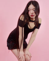 ローズホルターブラウス[BLACK]