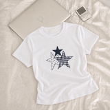 [Check Patch T-Shirt⭐] スリーカラー ショートスリーブ Tシャツ(2 colors)