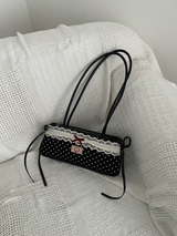 レトロ ドット レース バゲット バッグ