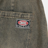 Cross Patch Work Banding Denim Pants (2 Colors)